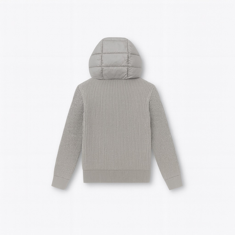 GREY HOODED CARDIGAN